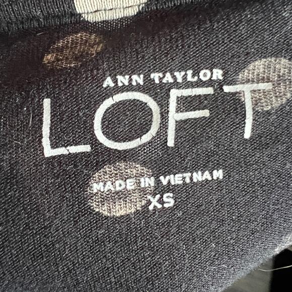 Black Polka Dot Long Sleeve Top Size XS Sheer Blouse Retro Classic Chic - Picture 5 of 7